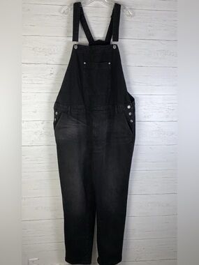 Nova Men Bib Overalls Black Denim Size 42